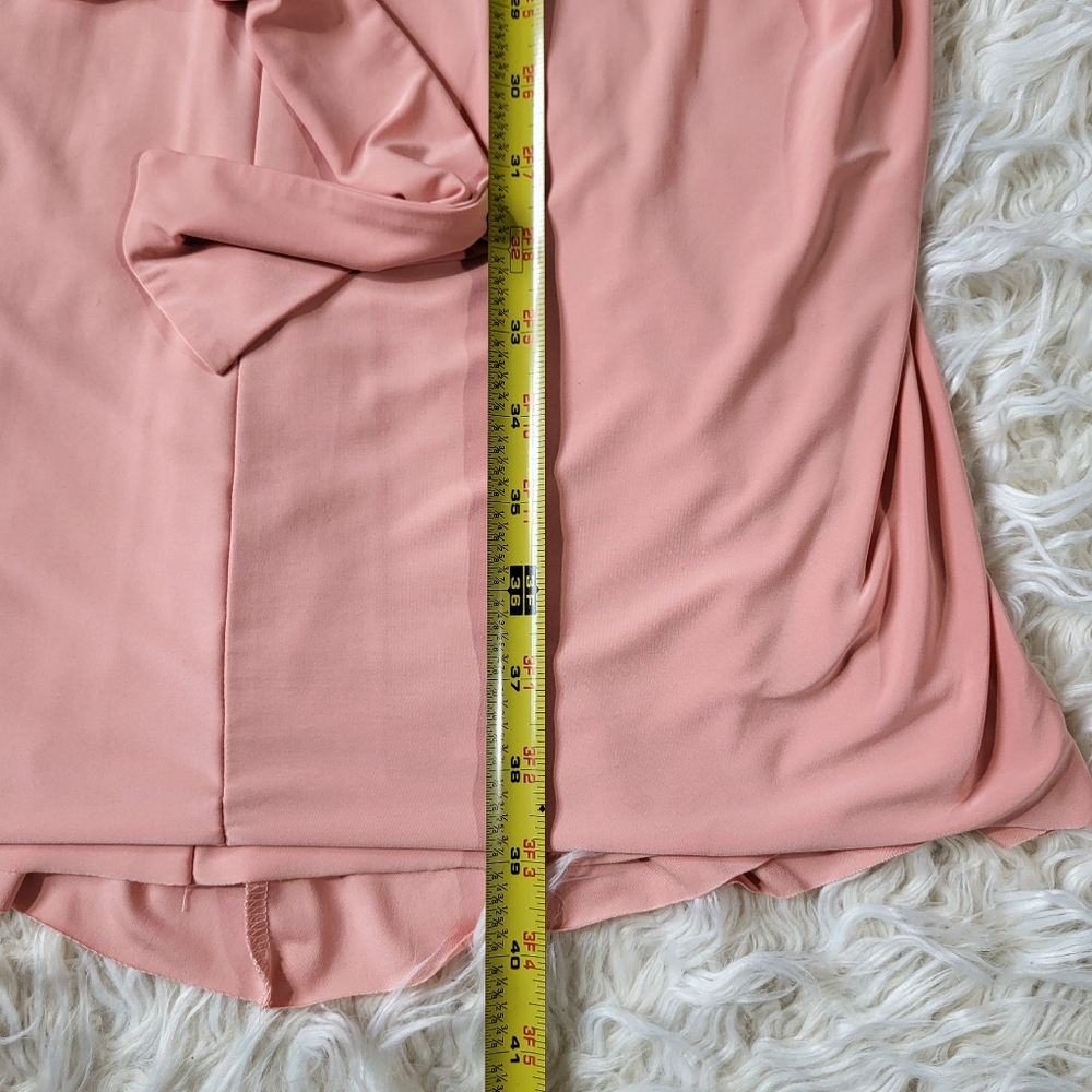 MISA Los Angeles Light Pink Domino Tie Front Midi Dress Size Small - Picture 12 of 16